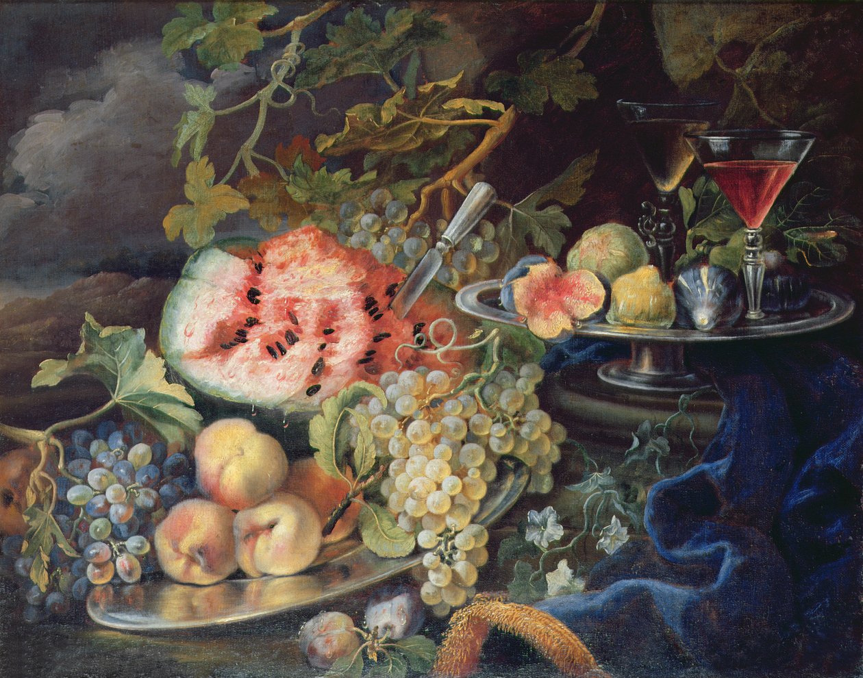 Natureza Morta (óleo sobre tela) de Maximilian Pfeiler or Pfeiller