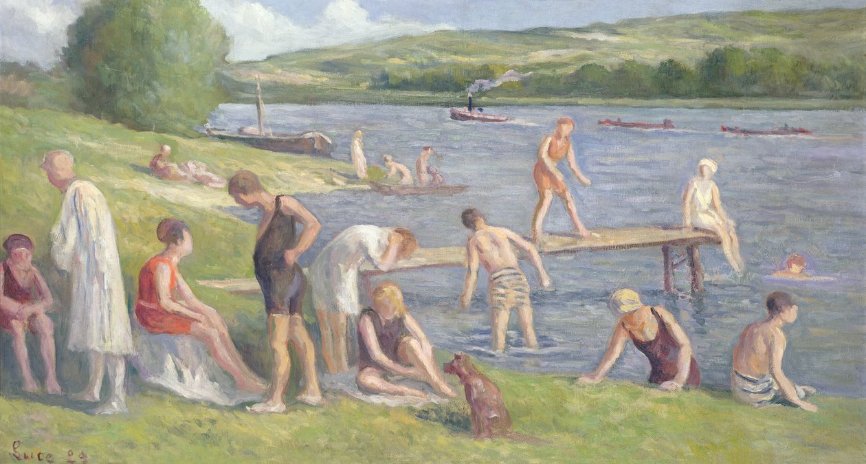 Banhistas nas margens do Sena de Maximilien Luce