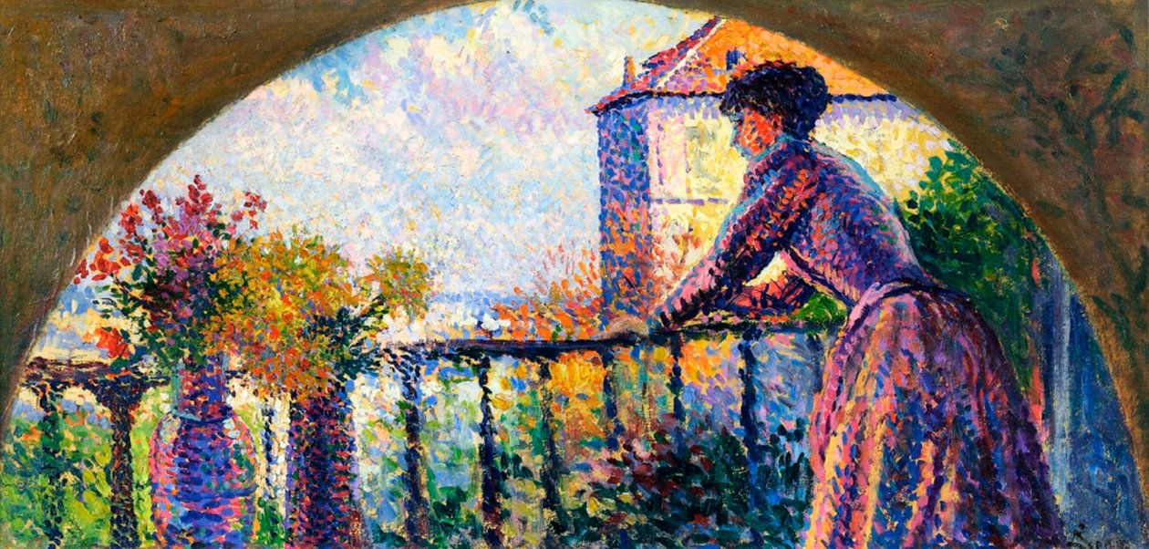 A esposa do artista, Rue Cortot, Paris, 1893 de Maximilien Luce
