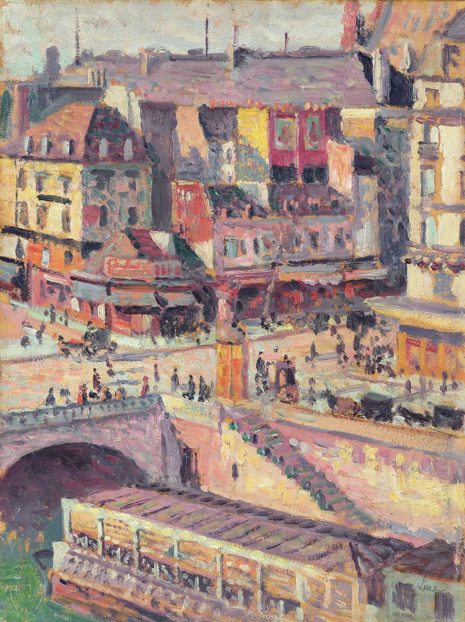A ponte de Saint-Michel e Quai des Orfevres, Paris, c.1900-03 de Maximilien Luce