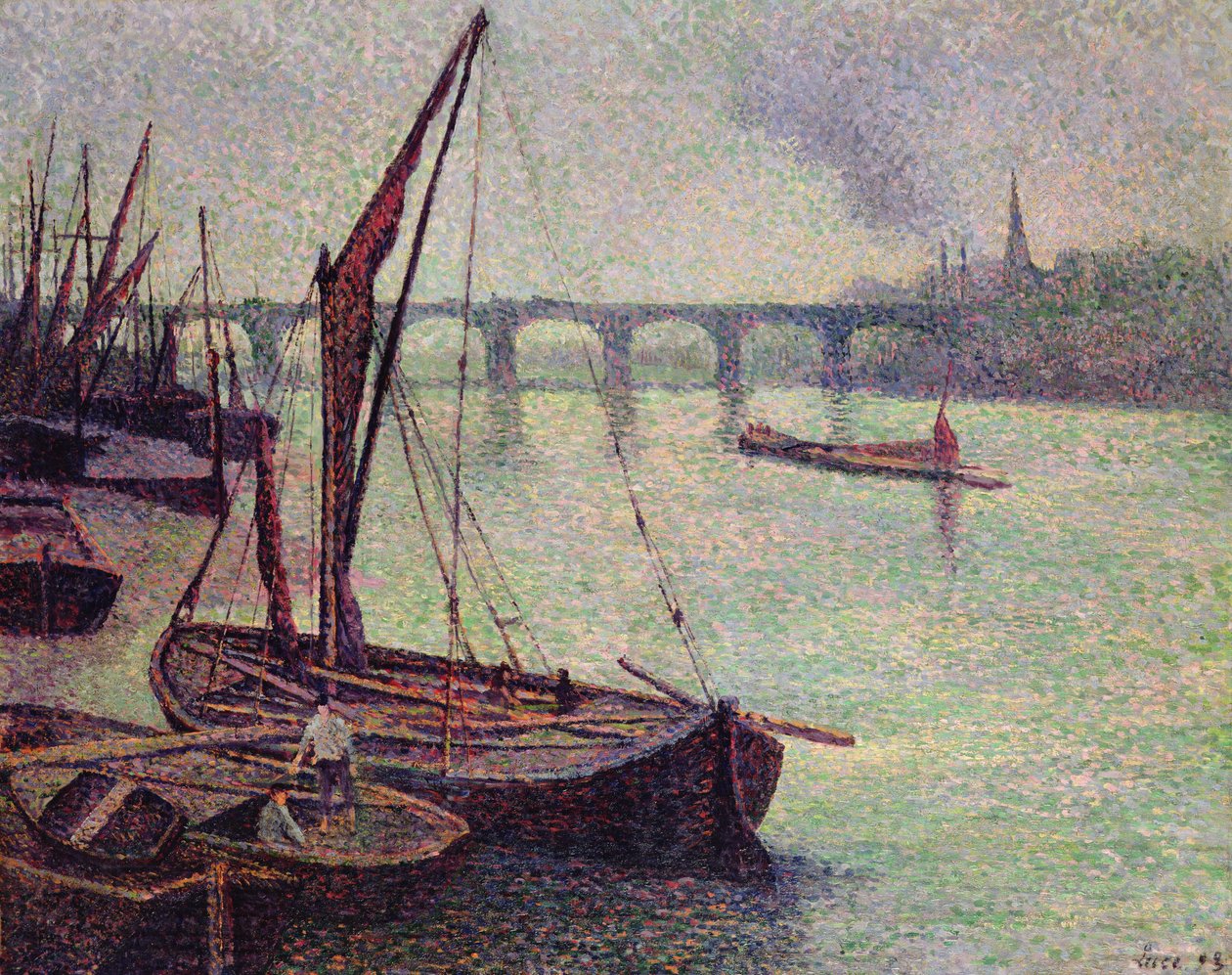 O Tamisa na Ponte Vauxhall, Londres, 1893 de Maximilien Luce