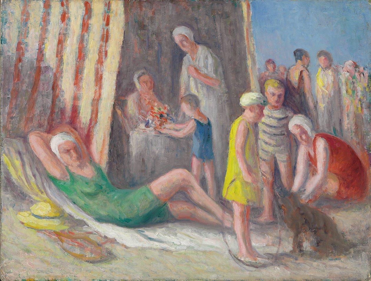 Na praia de Treport, c.1939 de Maximilien Luce