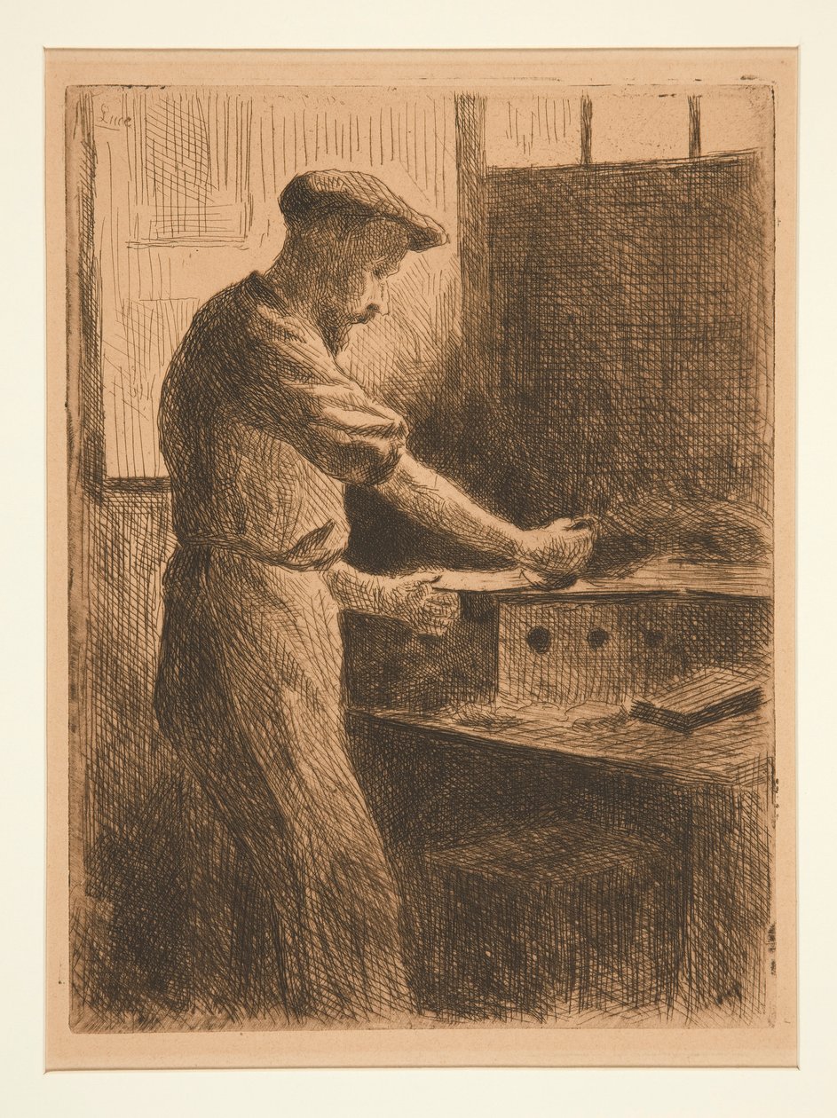 Auguste Delatre no Trabalho (August Delatre no Trabalho) de Maximilien Luce