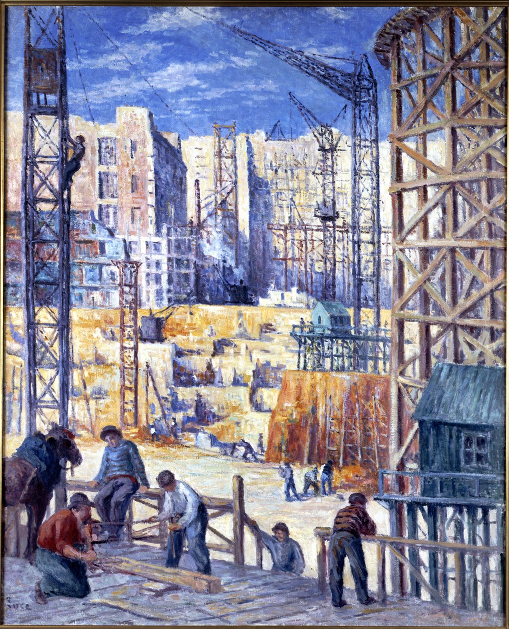 Canteiro de obras em Paris, Quai de Passy, ​​1907. de Maximilien Luce