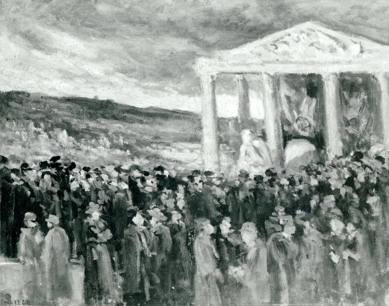Enterro de Auguste Rodin na Villa des Brillants, 1917 de Maximilien Luce