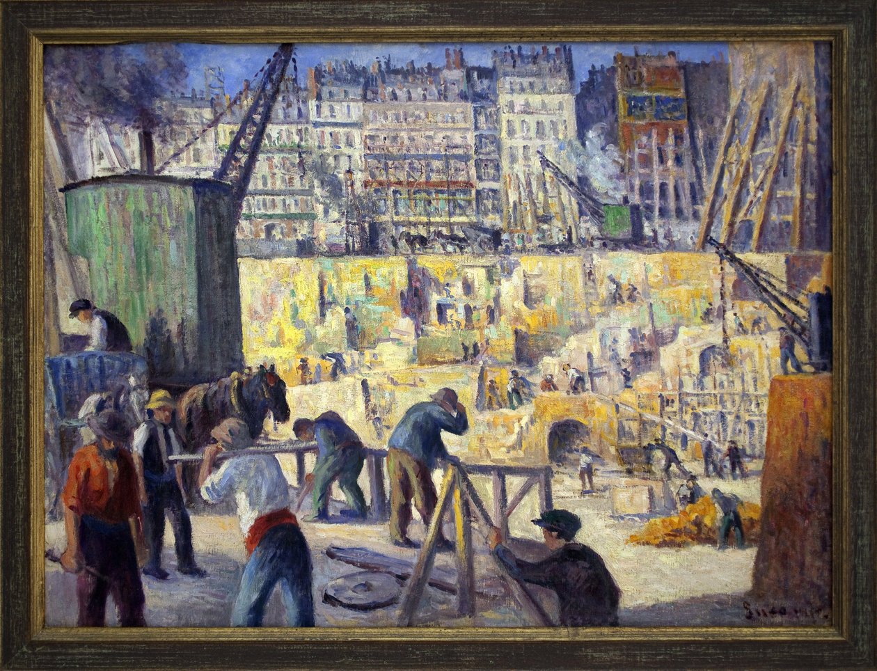 Canteiro de obras em Paris. Pintura de Maximilian Luce (1856-1941), óleo sobre tela de Maximilien Luce
