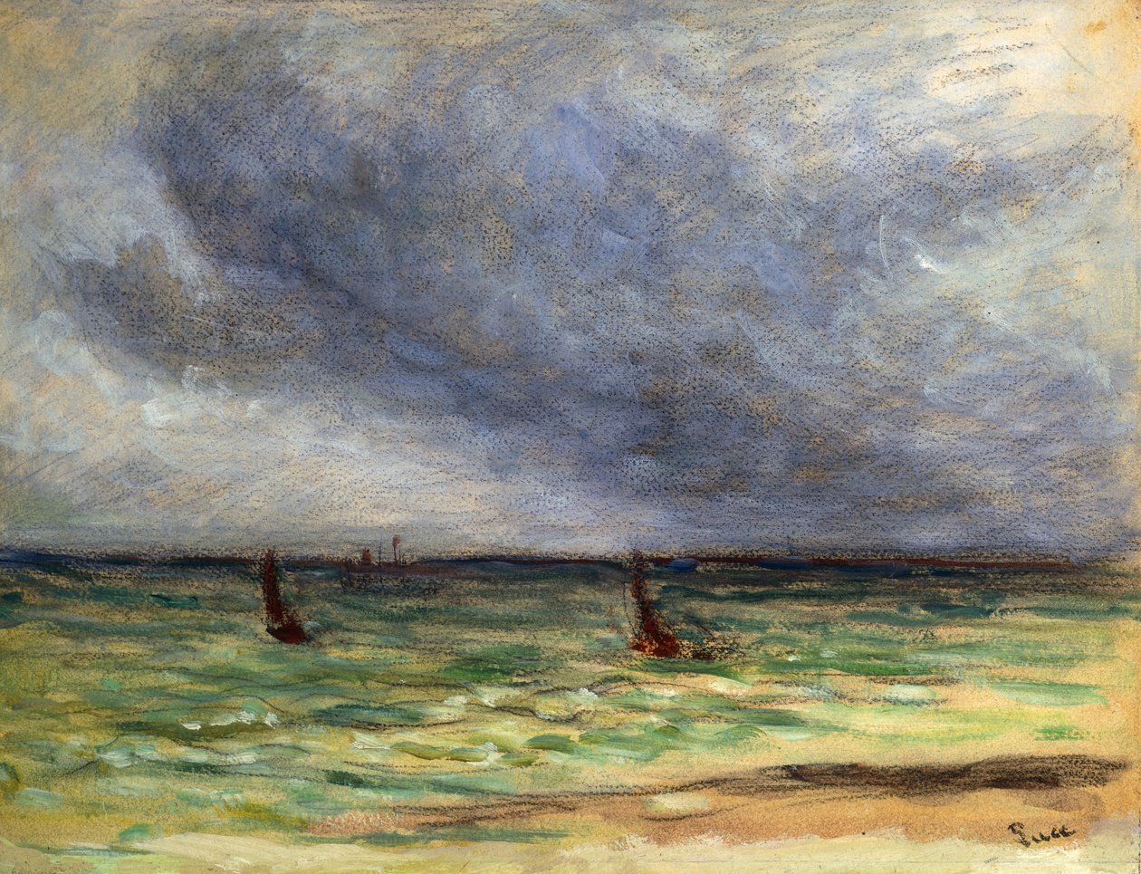 Traineiras que partem; A partida dos arrastões, 1930-1934 de Maximilien Luce
