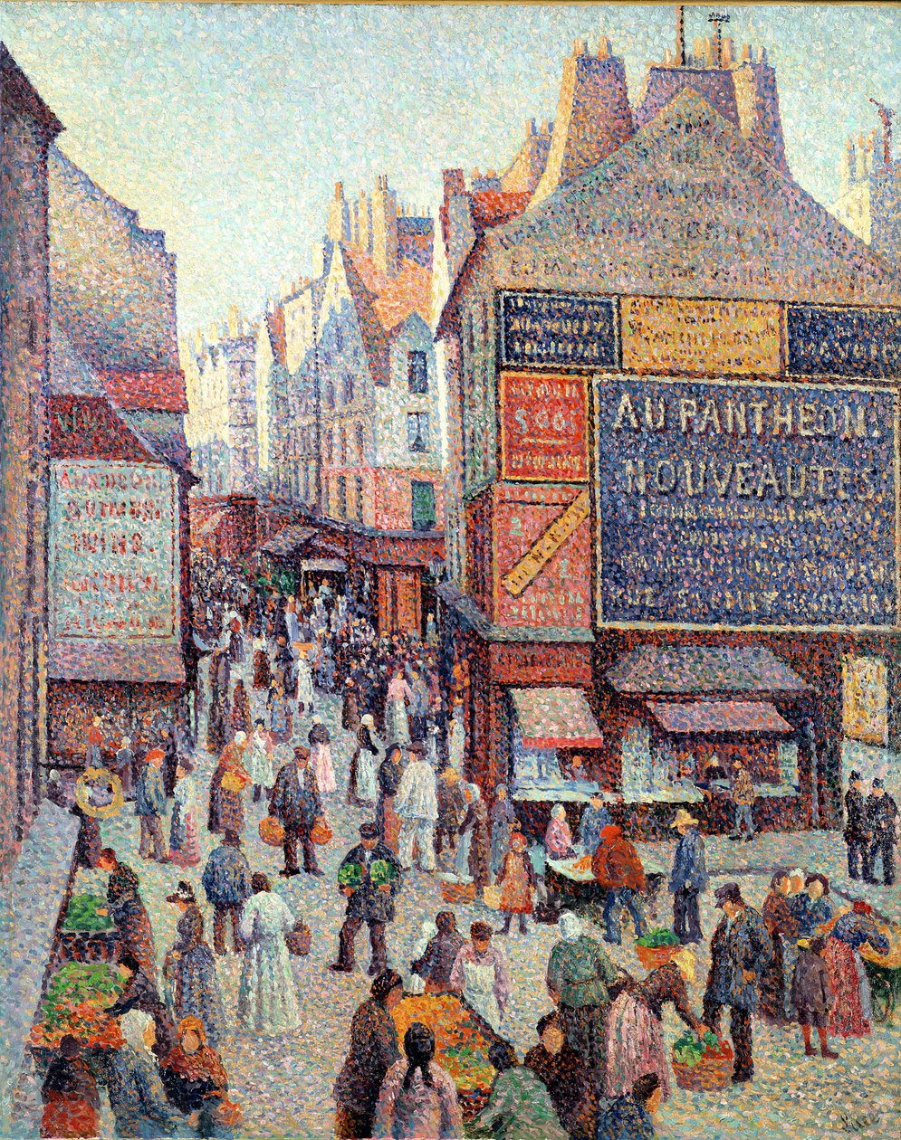 La Rue Mouffetard, c.1889-90 (óleo sobre tela) de Maximilien Luce