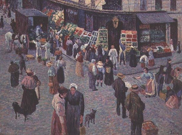 A Rue des Abbesses de Maximilien Luce