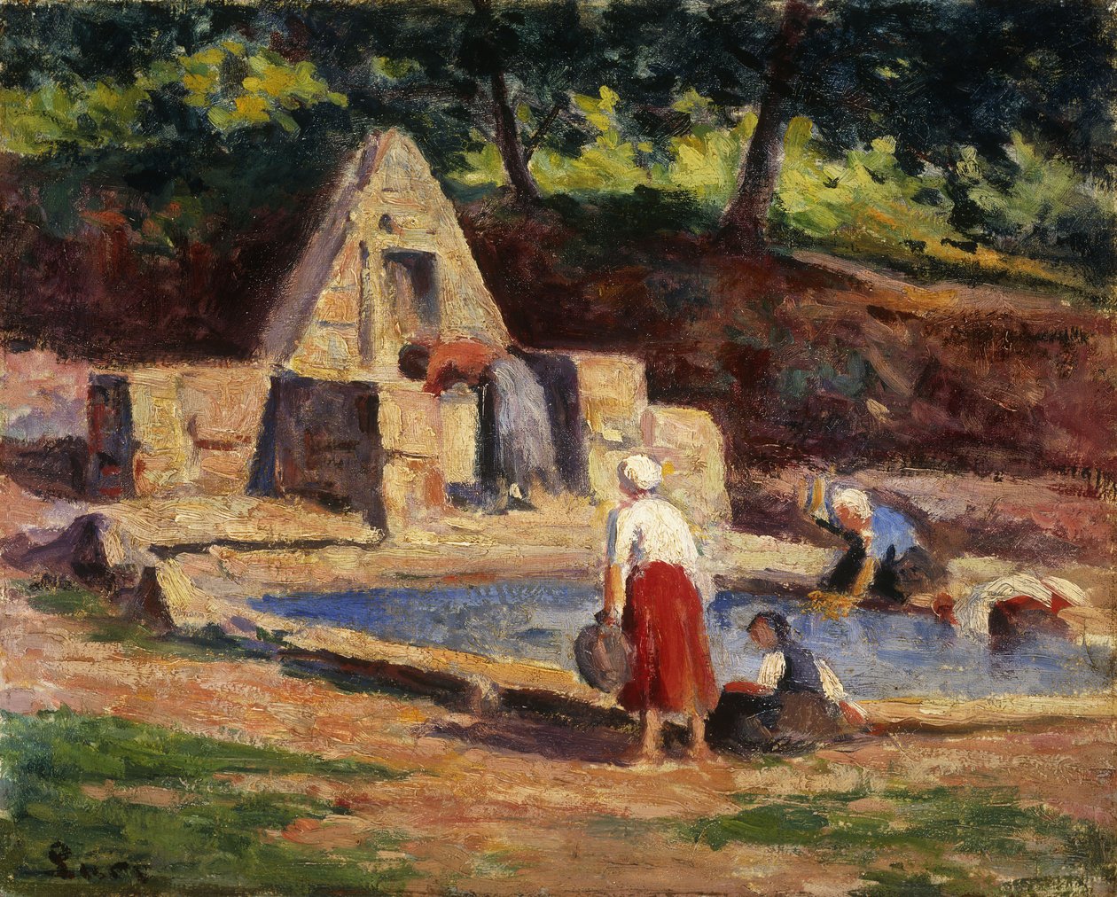 Empregadas domésticas, Kermouster; Kermouster, Les Lavandieres, 1914-1915 de Maximilien Luce