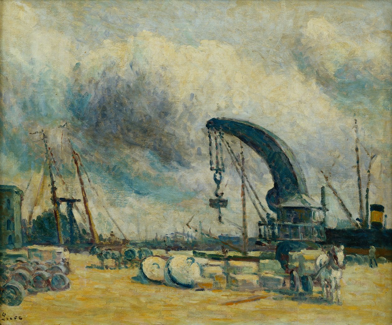 O porto, Quai a Schiedamm, 1907 de Maximilien Luce