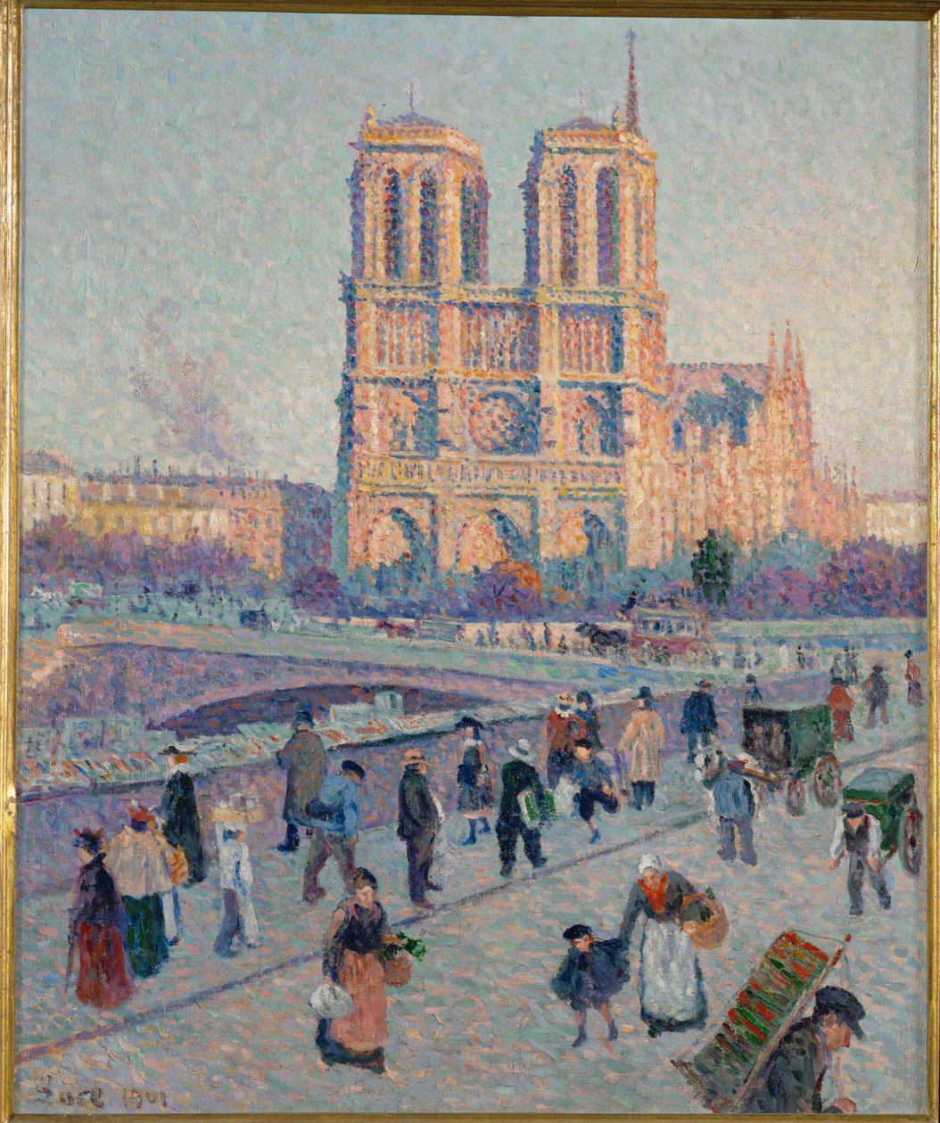 O Quai Saint-Michel e Notre-Dame, Paris (pintura sobre tela) de Maximilien Luce