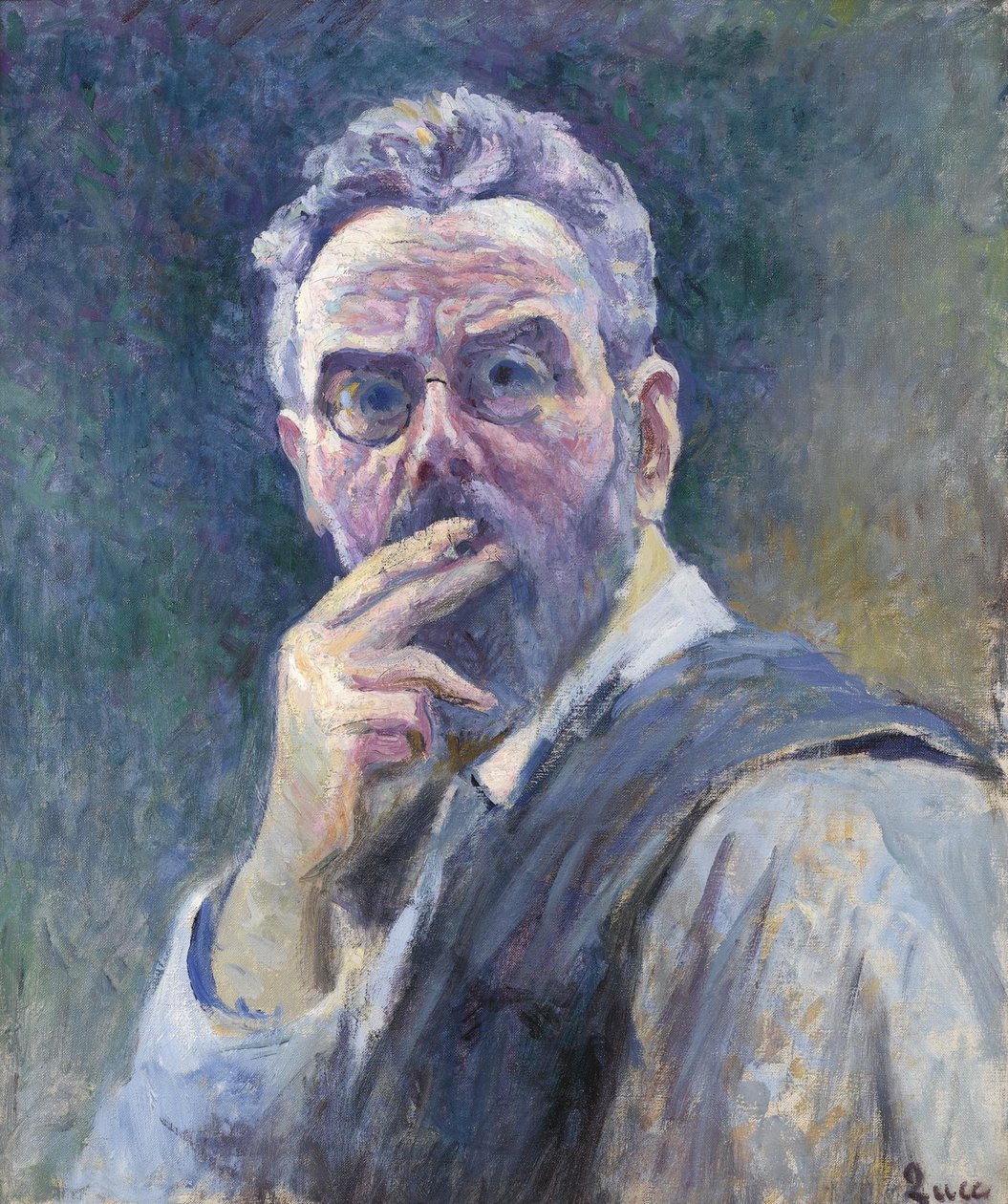 Auto-retrato com cigarro, c. 1905 de Maximilien Luce