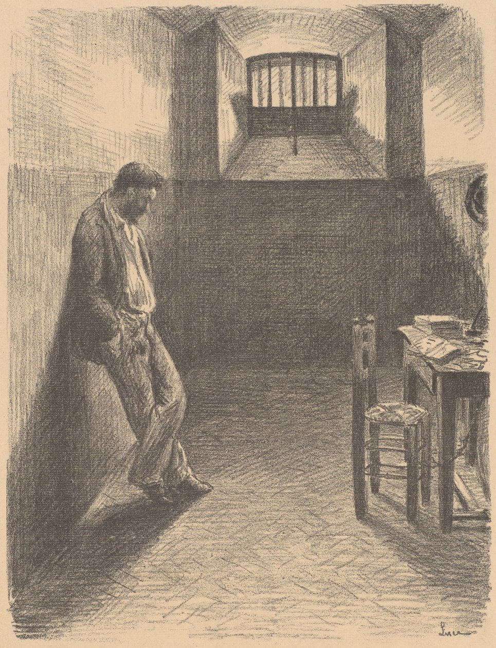 Autorretrato na Prisão de Mazas de Maximilien Luce