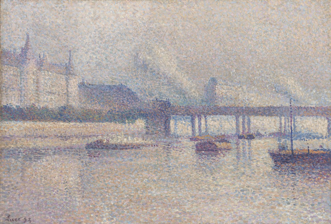 Os bancos do rio Sena, em Paris, 1893 de Maximilien Luce