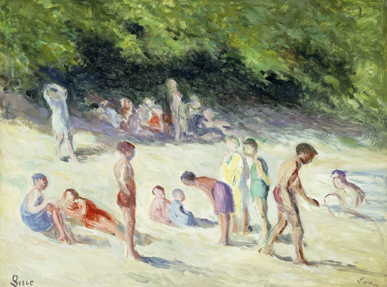Os banhistas de Mericourt; La Baignade a Mericourt, 1935 de Maximilien Luce