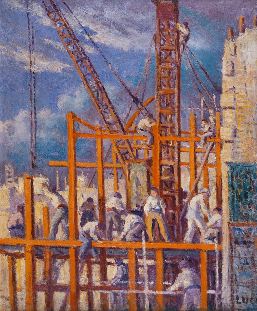 Os locais de construção de Paris, Boulevard de la Madeleine; Os Chantiers de Paris, Boulevard de la Madeleine, de Maximilien Luce