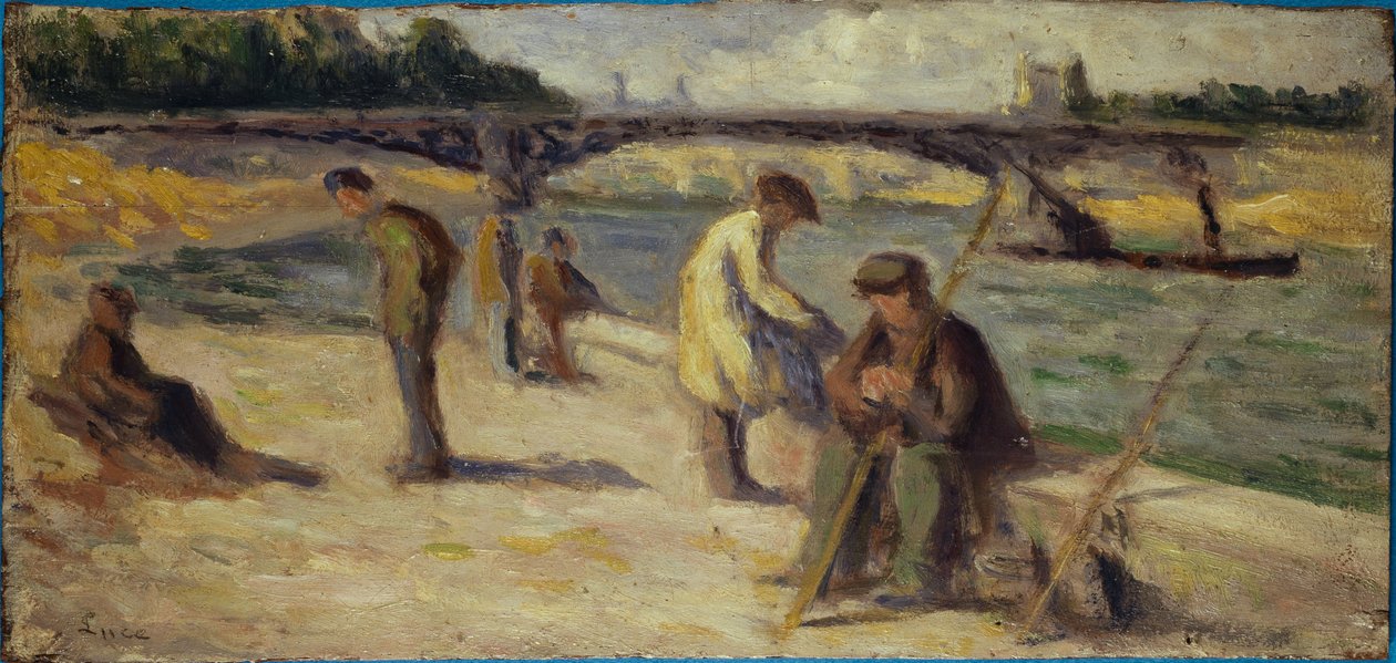A margem do rio Quai Malaquais, antes de 1936 (óleo sobre madeira) de Maximilien Luce