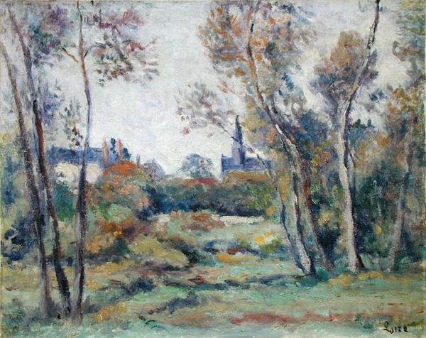 Aldeia de Saint-Ay, c.1912 (óleo sobre tela) de Maximilien Luce