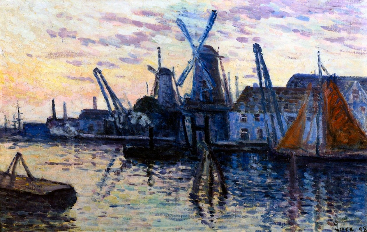 Moinhos de vento na Holanda, 1908 de Maximilien Luce