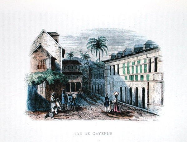 Rue de Cayenne, Guiana Francesa, ilustração de 