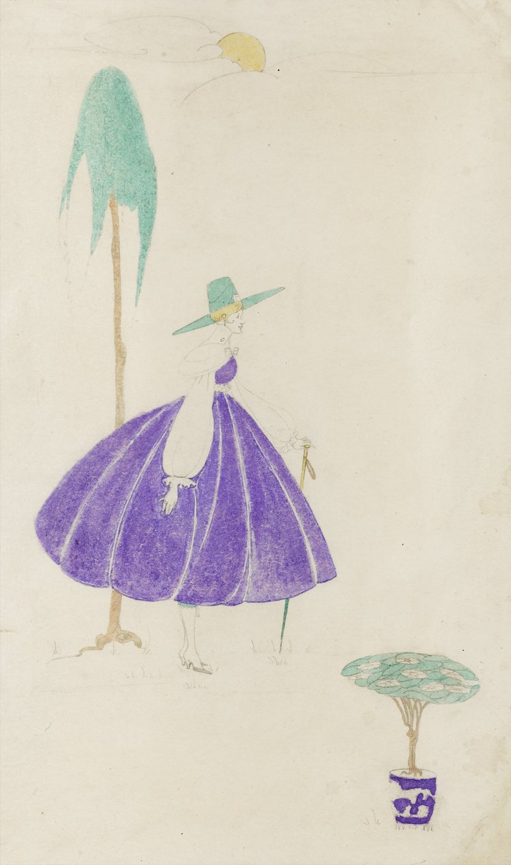 Mulher de vestido roxo, 1914 de May Gardiner