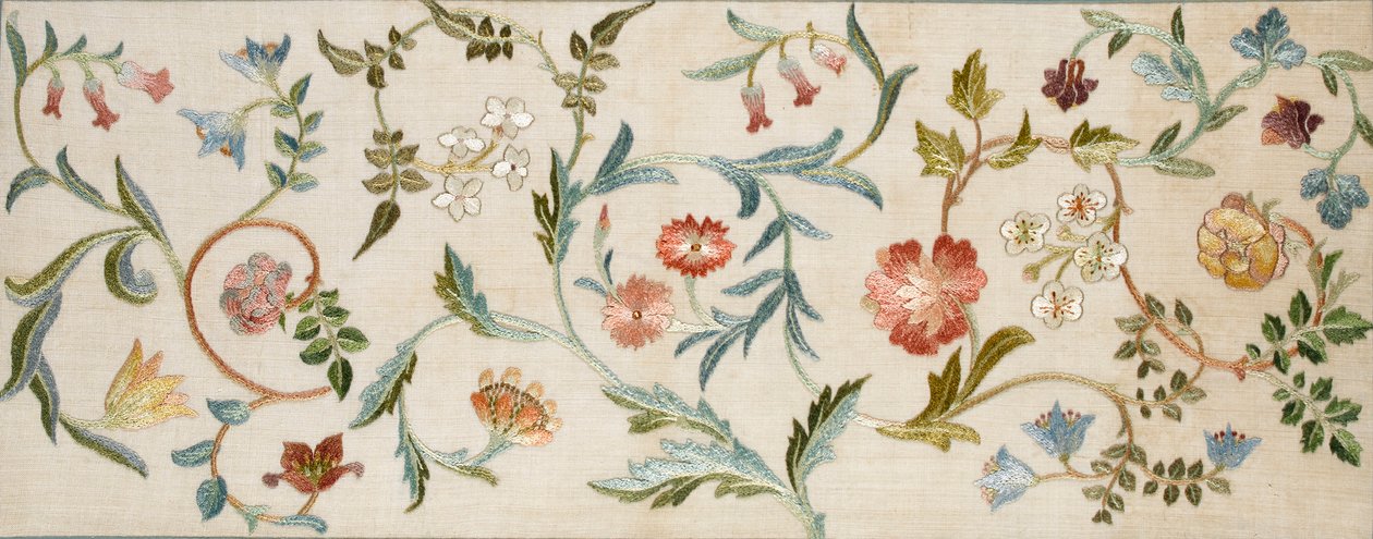 Um pedaço de jardim, 1938 (bordados, lã e seda em linho) de May Morris
