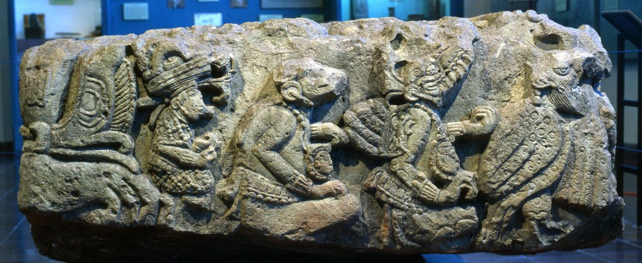 Altar T (lado direito) comemorando &39;Primeiro Katum&39;, a chegada ao poder de Yax Pac, de Copan, Honduras de Mayan