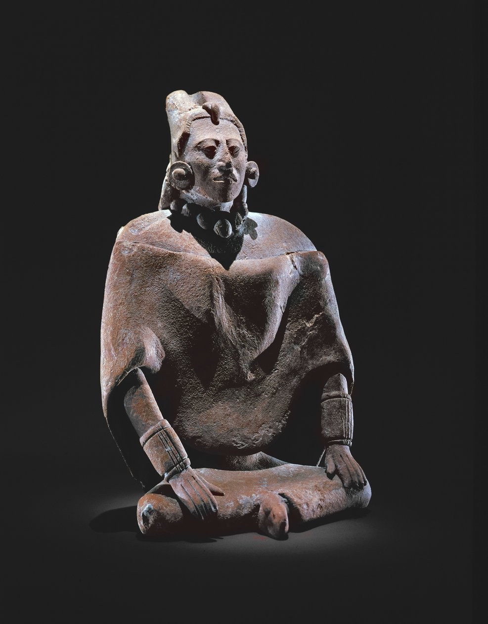 Figura de um rei maia sentado, da Ilha de Jaina (barro) de Mayan
