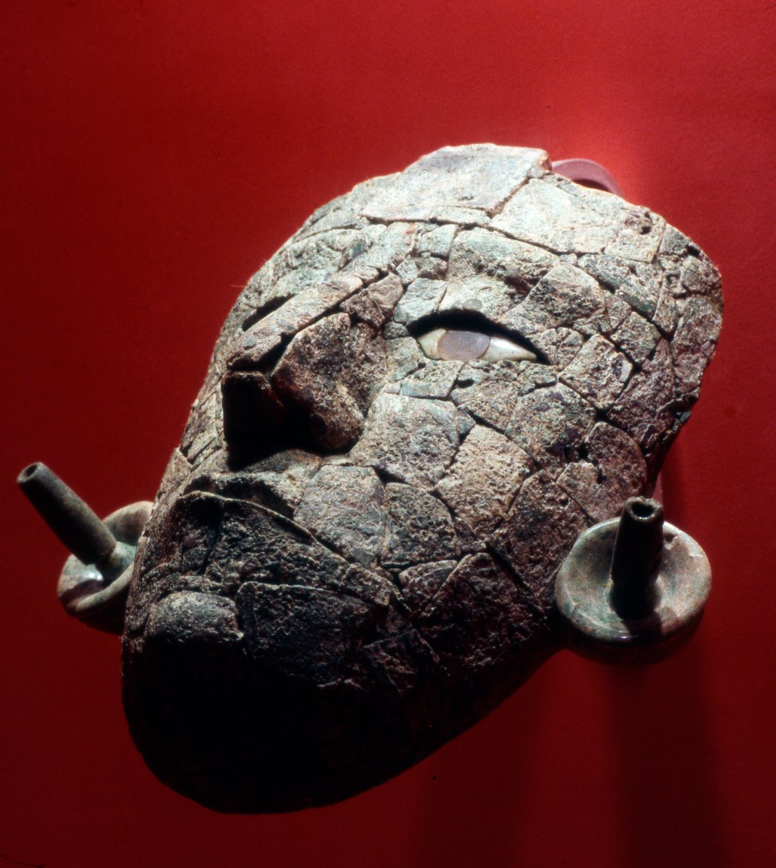 Máscara fúnebre da Rainha Vermelha de Palenque, final do Período Clássico (jade) de Mayan