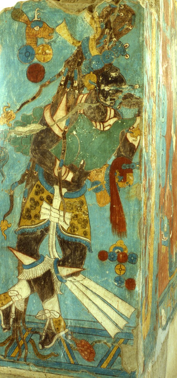 Senhor Maia em Cacaxtla, período clássico tardio (mural) de Mayan