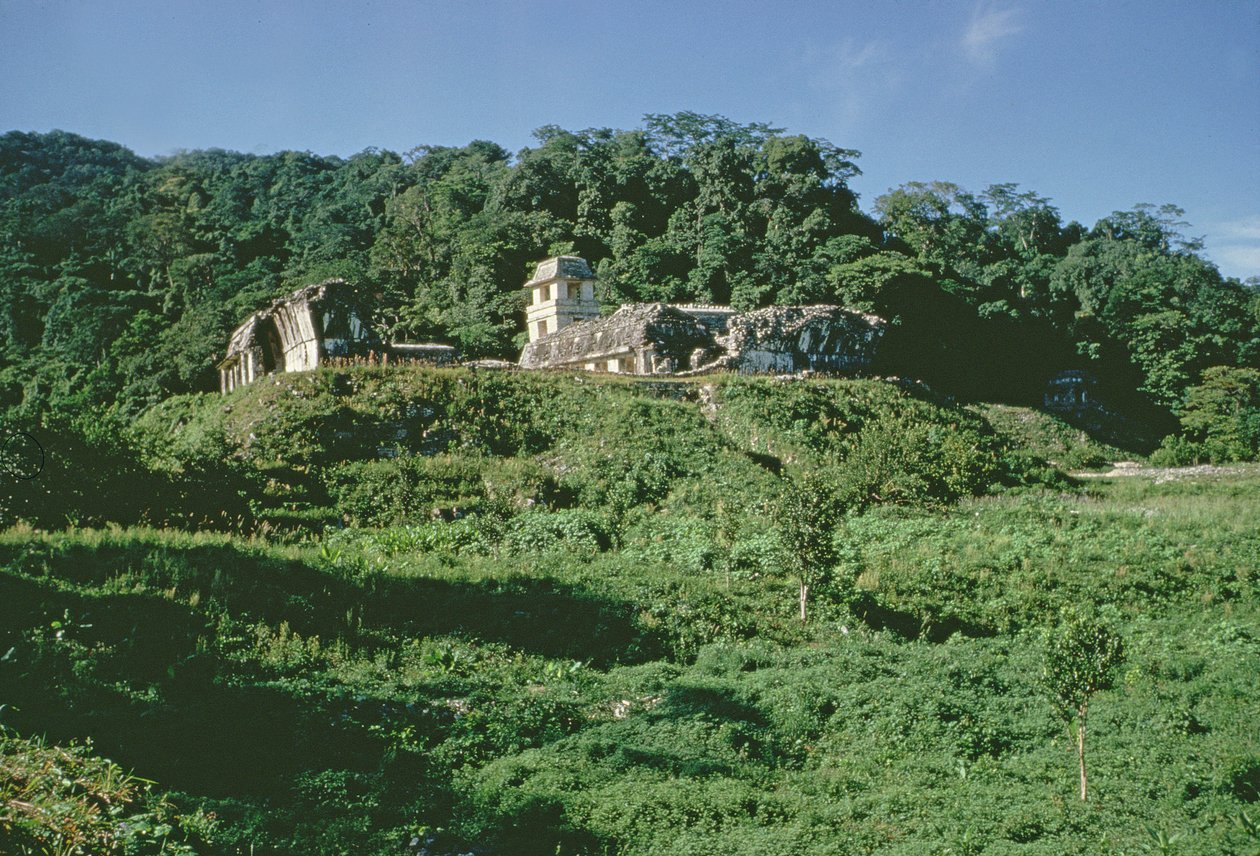 Palácio e Observatório no monte, Maya, Late Classic Period de Mayan