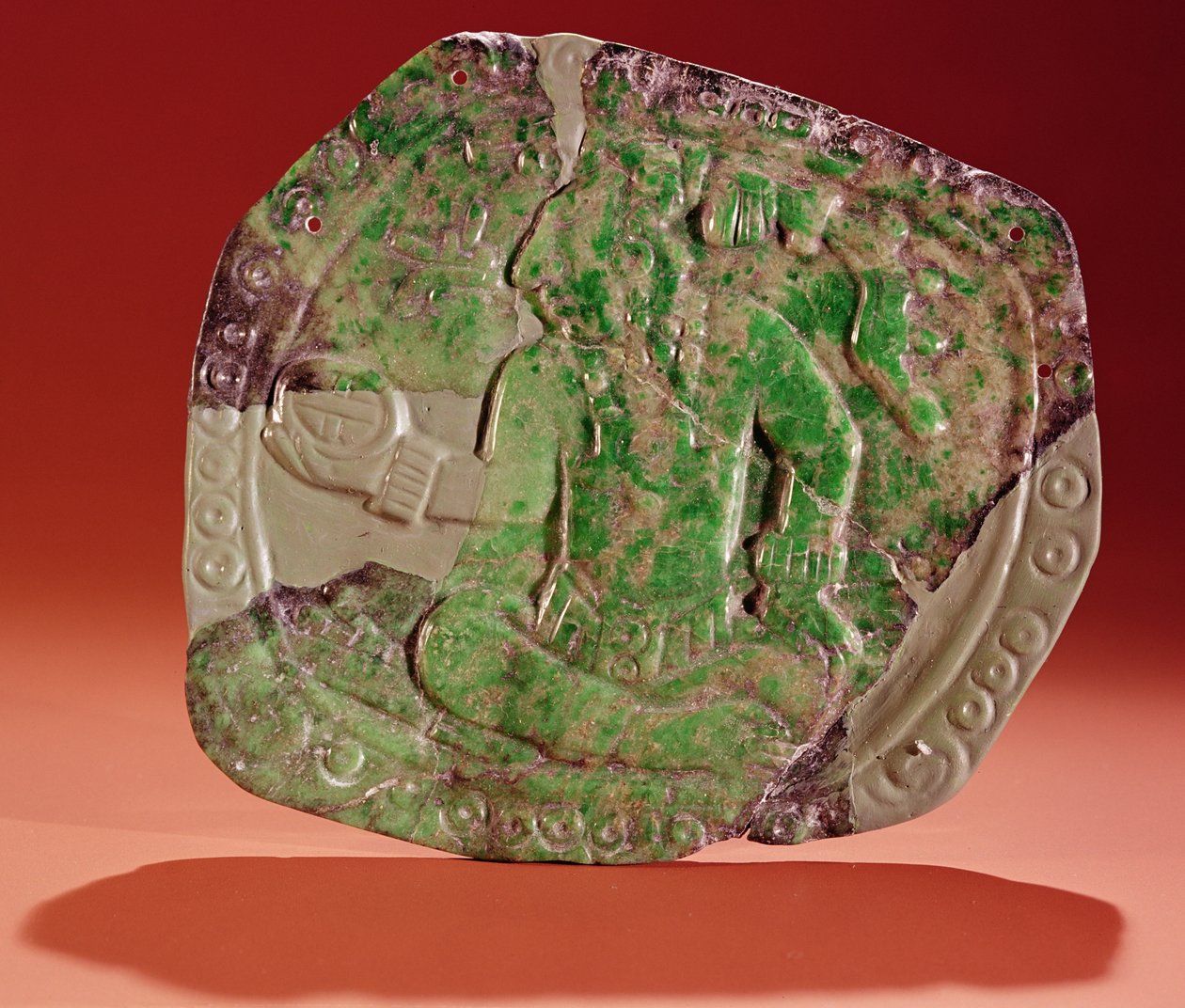 Peitoral de um rei de Tikal Site, Guatemala (jade) de Mayan