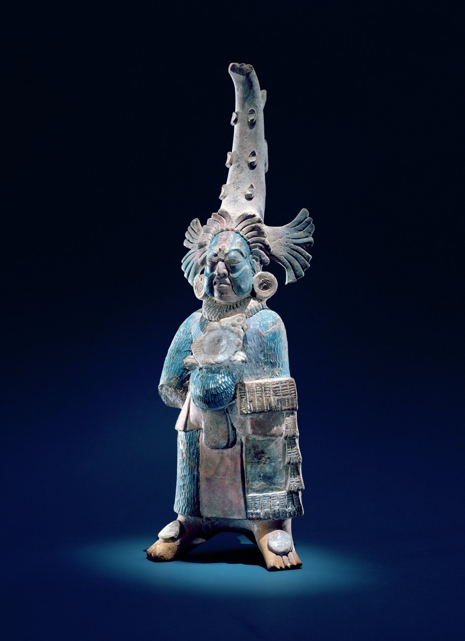 Sacerdote em vestes cerimoniais, Ilha de Jaina (argila e tinta) de Mayan