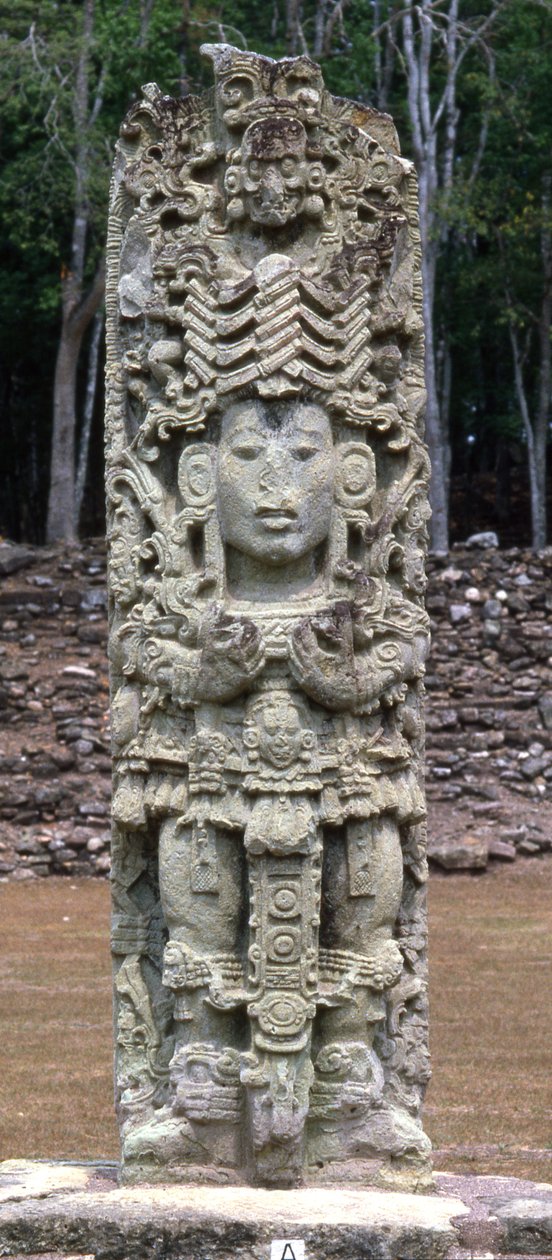 Estela A, Copan, Período Clássico Atrasado, c.730 dC de Mayan