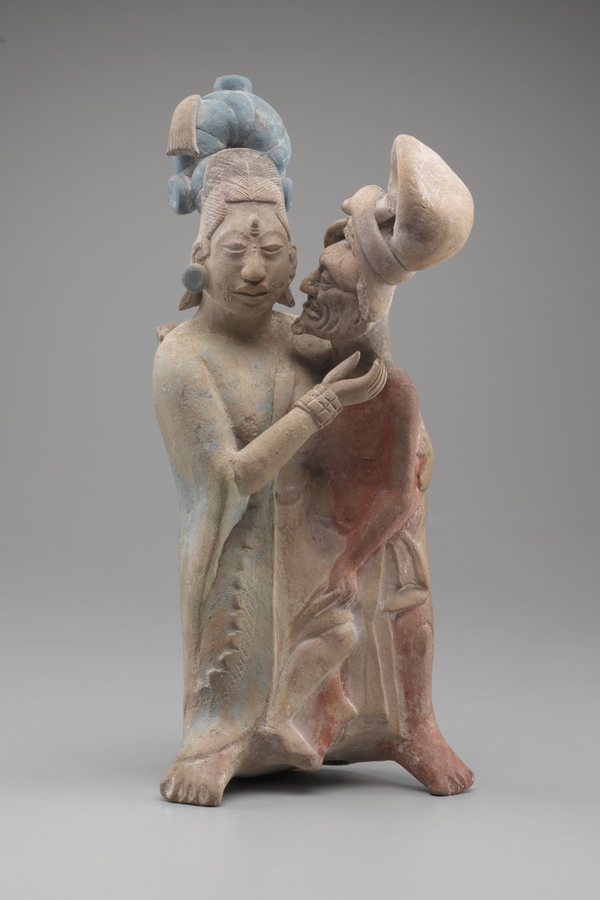 Abraçando Casal (terracota com pigmentos) de Mayan