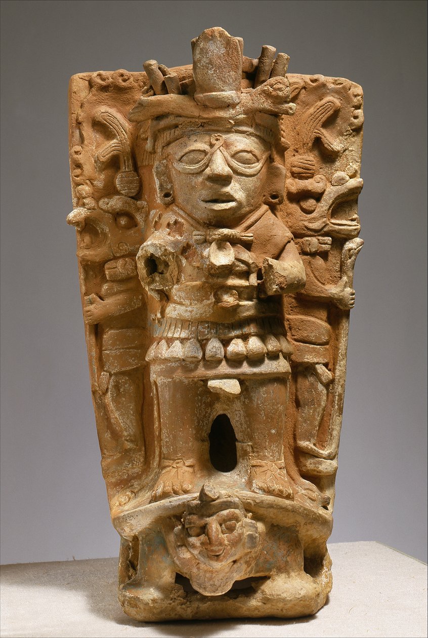 Incensário de apoio do México, meados do sétimo ao nono século (cerâmica) de Mayan