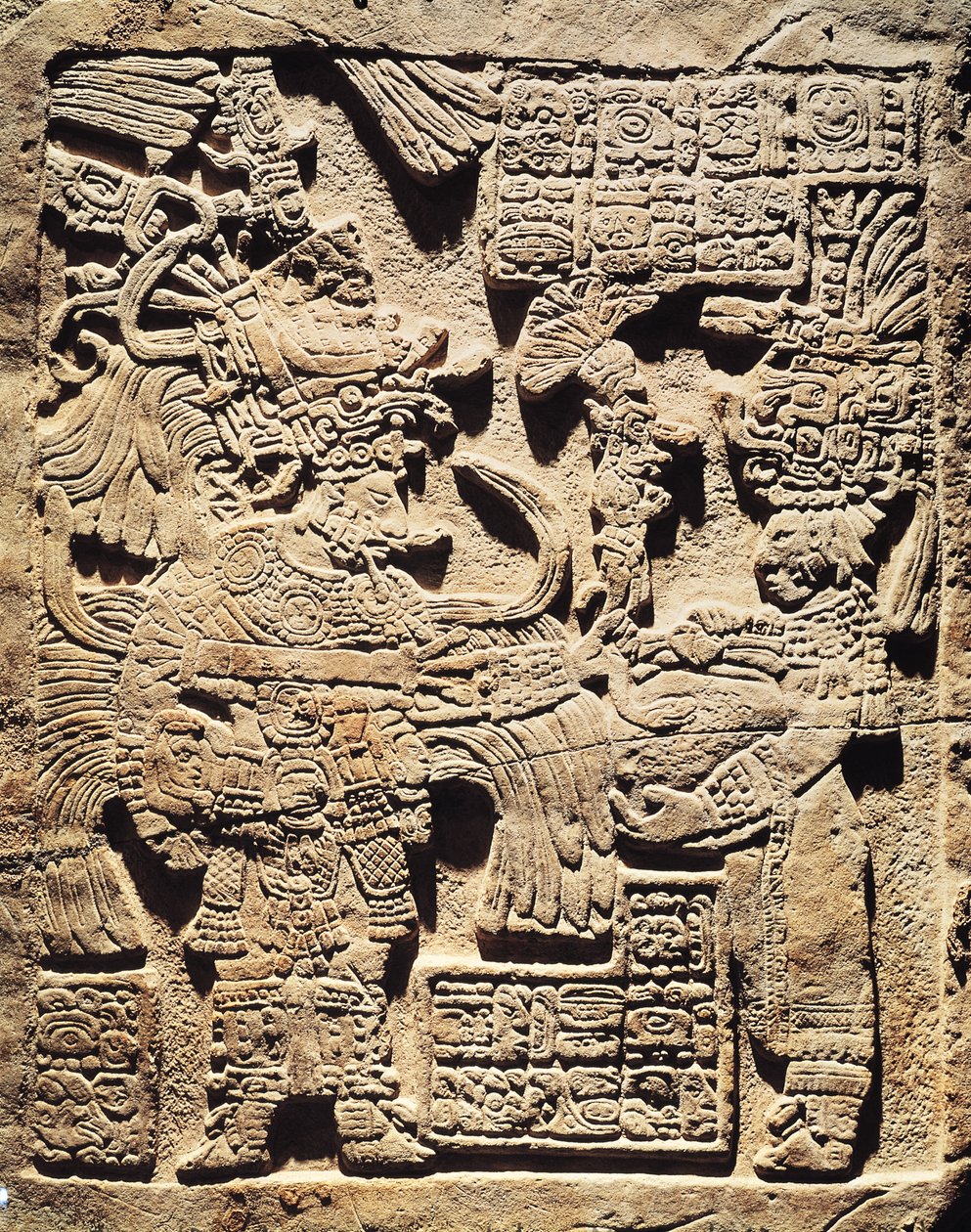 Estela representando um Sumo Sacerdote e uma Mulher, de Yaxchilan de Mayan