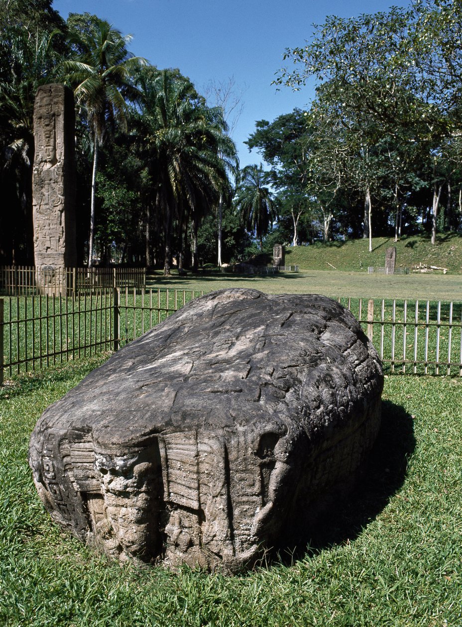 Altar Zoomórfico G e pedra E de Mayan