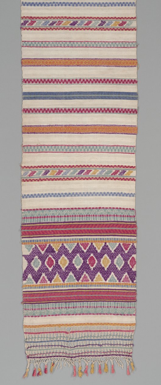 Tecido cerimonial, c.1905-35 (algodão e seda) de Mayan Mayan