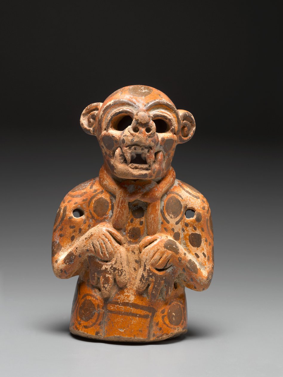 Efígie, c.400-500 (cerâmica e pigmento) de Mayan Mayan