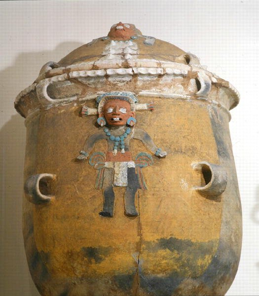 Urna funerária com tampa, Ixil, Quiche, Guatemala, Período Pósclássico Primitivo (900-1200) (faiança policromada) de Mayan Mayan