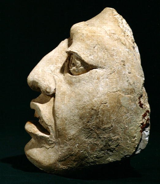 Chefe de um homem, de Piedras Negras, Peten, Guatemala (stucco) de Mayan Mayan
