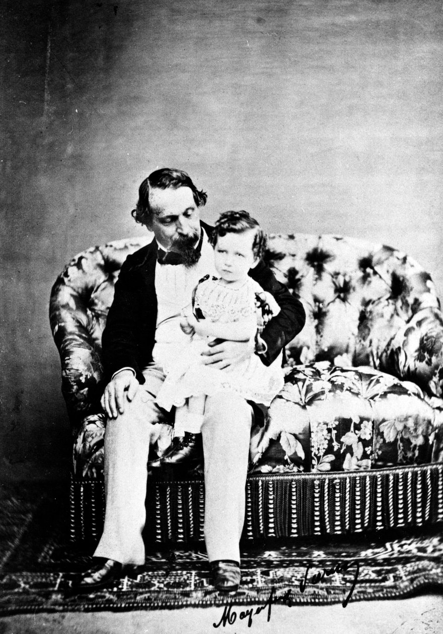 Imperador Napoleão III com o Príncipe Imperial, c.1860 de Mayer and Pierson