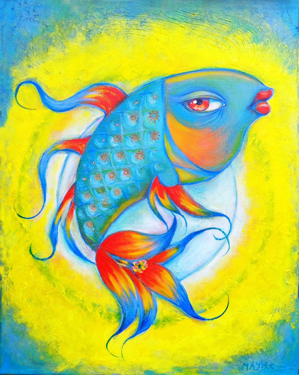 Peixe, janeiro de 2021 (pintura a óleo) de Maylee Christie