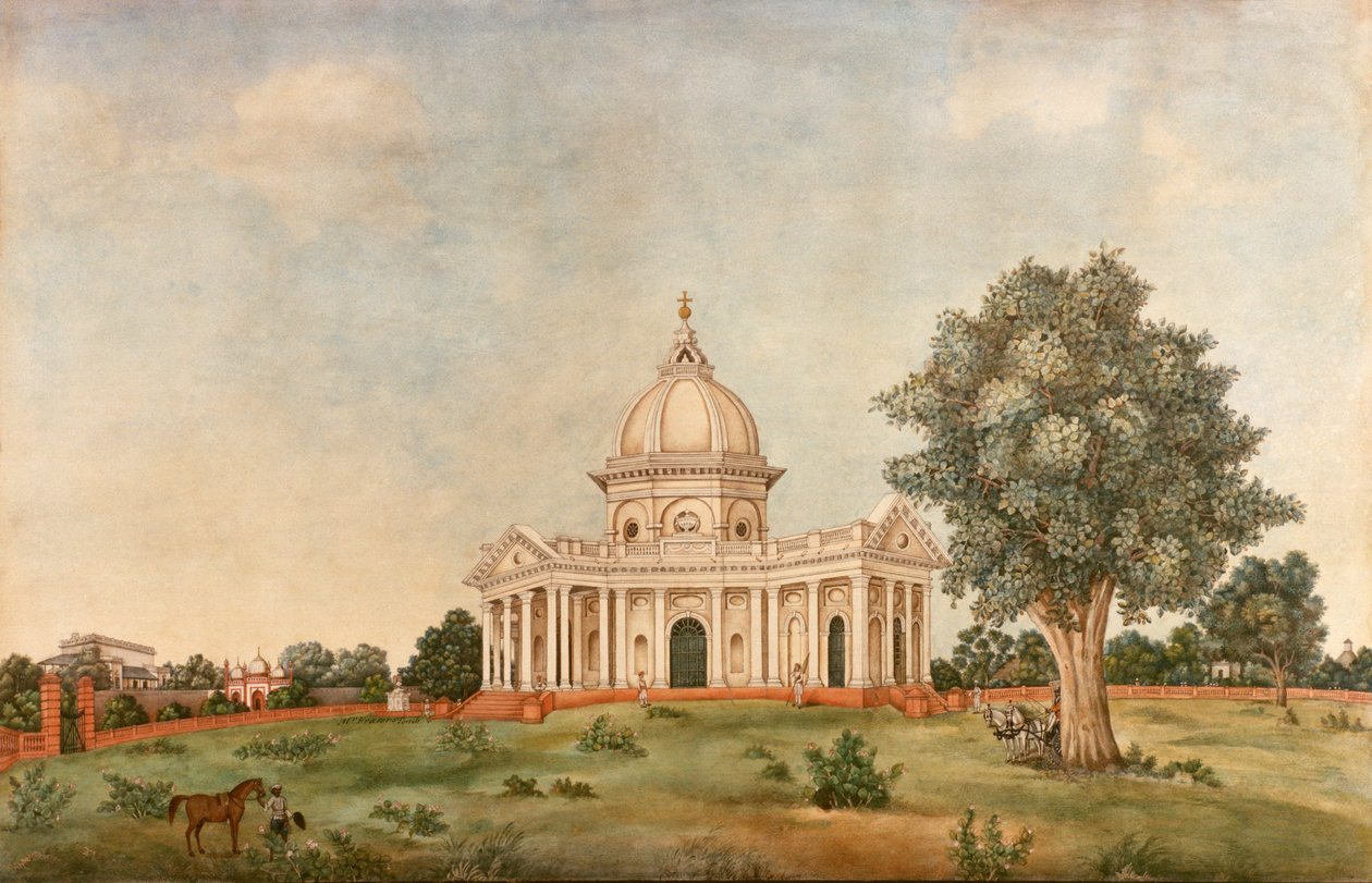 Vista externa da Igreja de St James, Delhi, c.1836 (aquarela) de Mazhar Ali Khan