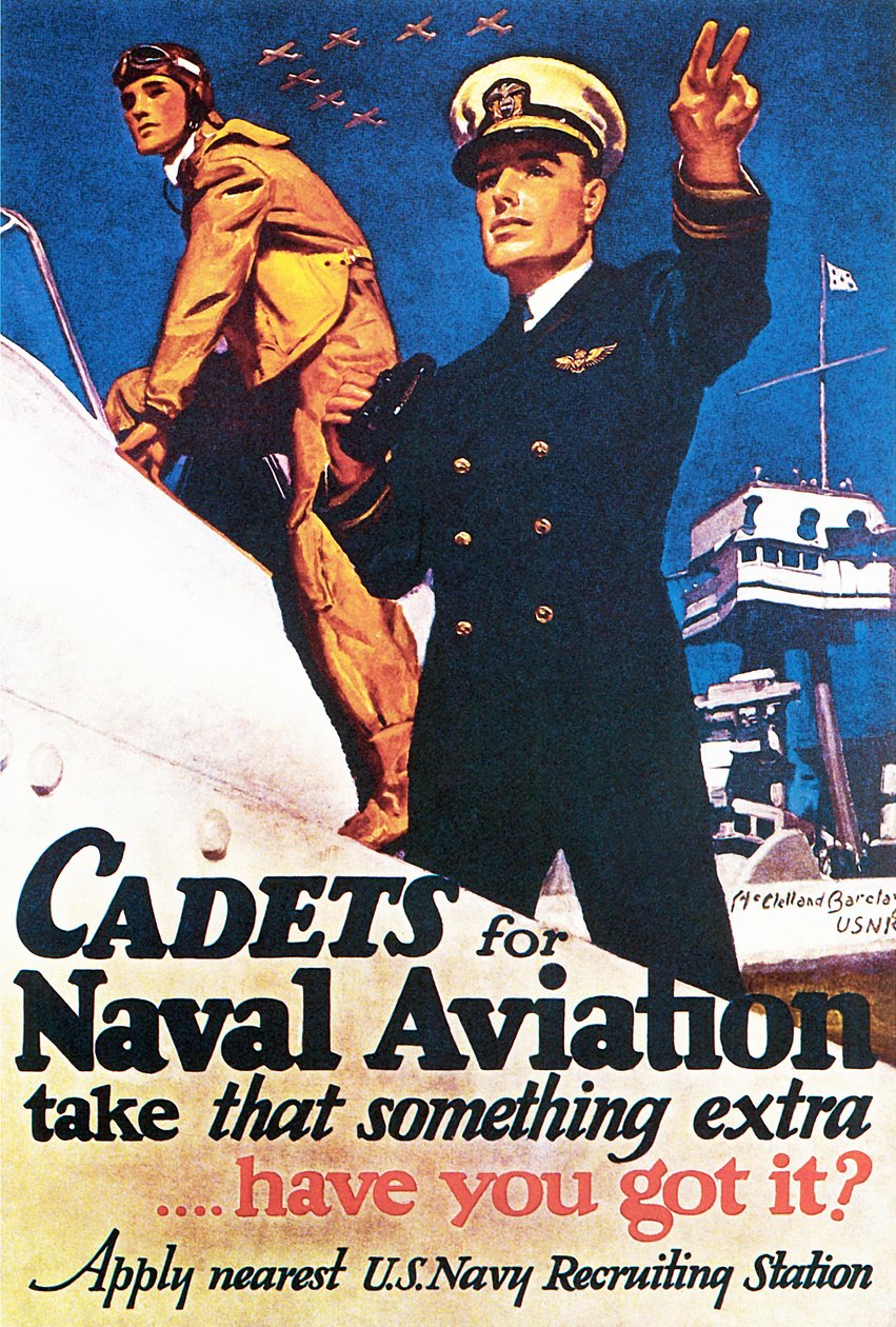 Cadetes para a aviação naval levam isso a algo extra, 1943 de McClelland Barclay
