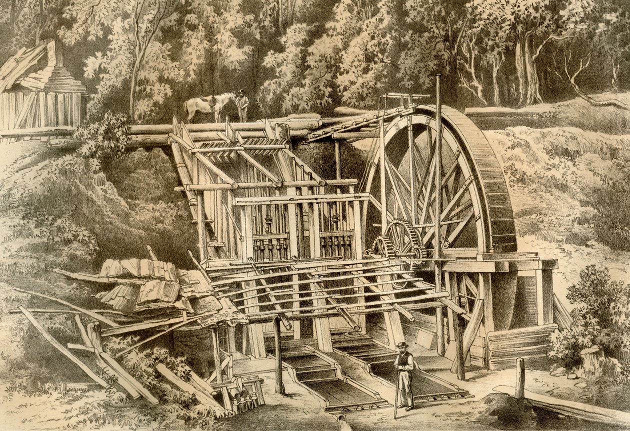 Moinho de trituração de quartzo, Austrália, 1879 de McFarlane and Erskine