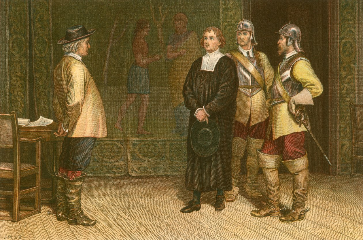 James Durham presente a Oliver Cromwell (gravura a cores) de McLaren John Ralston