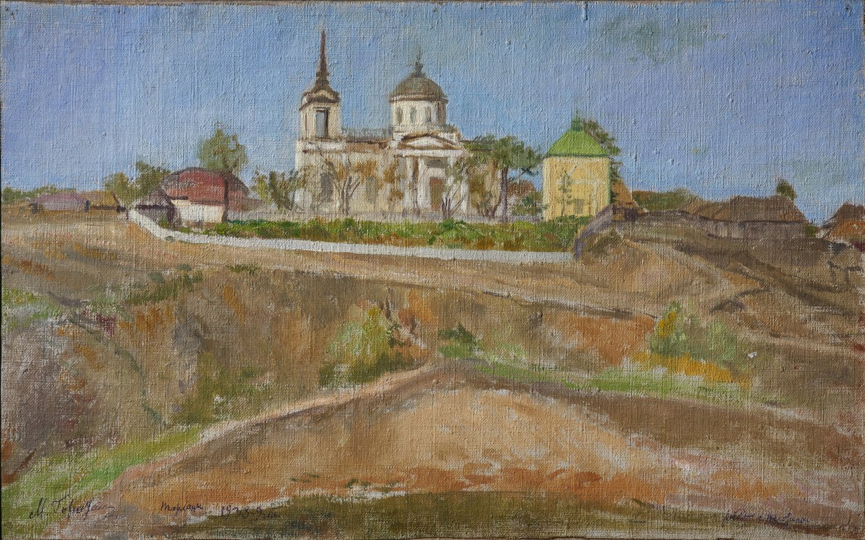 Tarkhany. Vista da Igreja do Arcanjo Miguel, 1938 de Meer Michailovich Gokhstein
